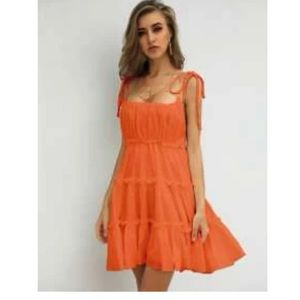 Shein orange dress